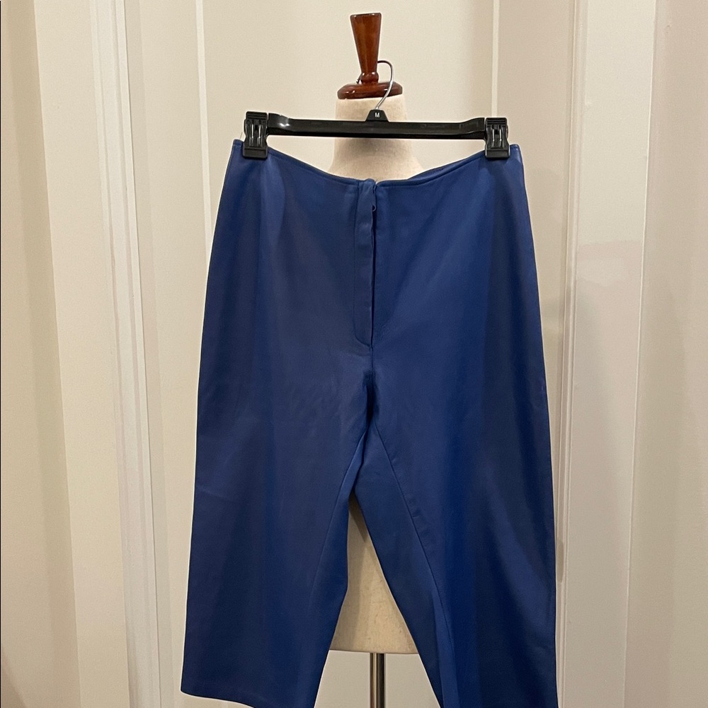 Women's Blue Leather Shorts.